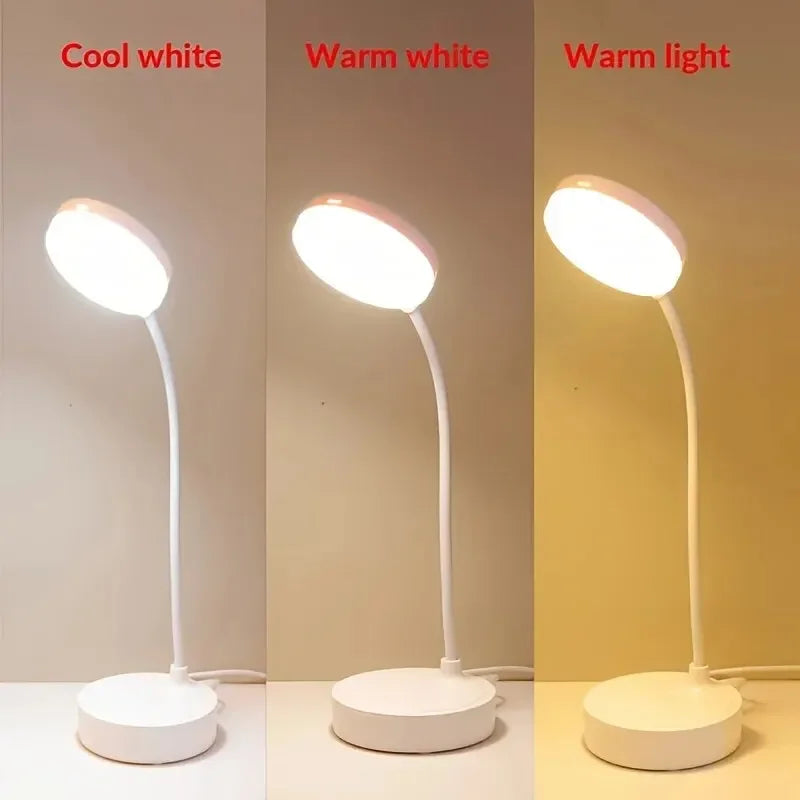 10-LED USB Rechargeable Desk Lamp – Touch Control with 3 Dimming Modes for Study, Office, and Reading