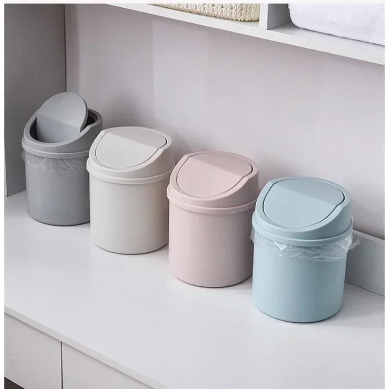 Mini Desktop Trash Can with Flip Cover – Compact Garbage Bin for Home, Office, and Workspace Organization