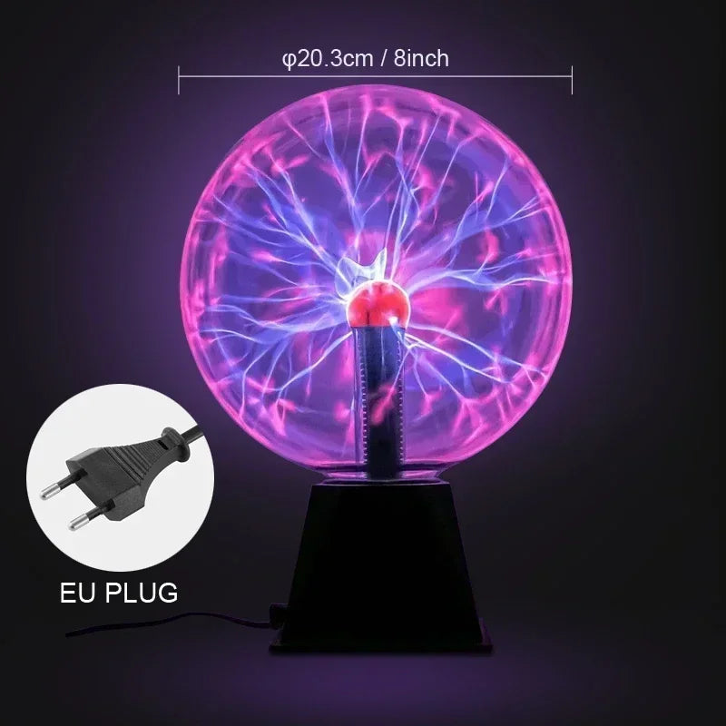 Magic Crystal Plasma Ball Touch Lamp – LED Electrostatic Light for Kids, Party Decor & Gift (3–8 Inch Options)