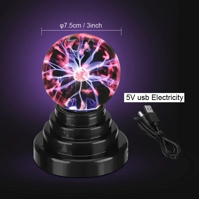 Magic Crystal Plasma Ball Touch Lamp – LED Electrostatic Light for Kids, Party Decor & Gift (3–8 Inch Options)
