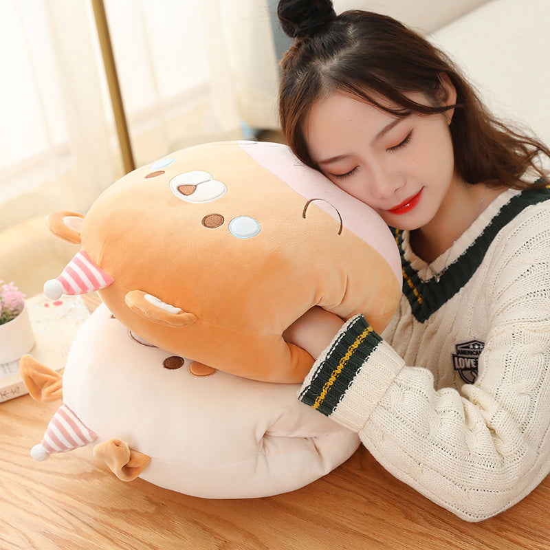 Cartoon Animal Hand Warmer Plush Pillow – Dinosaur, Pig, Bear & Penguin