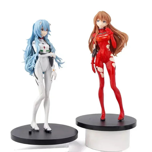 Neon Genesis Evangelion Figures – 18 cm Rei Ayanami & Asuka PVC Anime Collectible Statue Model Toys