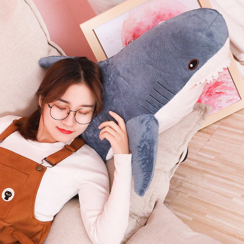Shark Plush Pillow – Large Crystal Soft Stuffed Animal Cushion