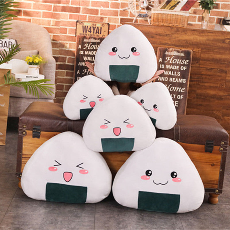 Cartoon Rice Ball Plush Toy – Cute Anime Stuffed Pillow Cushion
