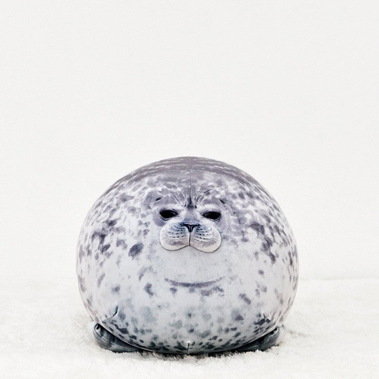 Seal Plush Cushion – Cute Stuffed Animal Pillow in Grey or White