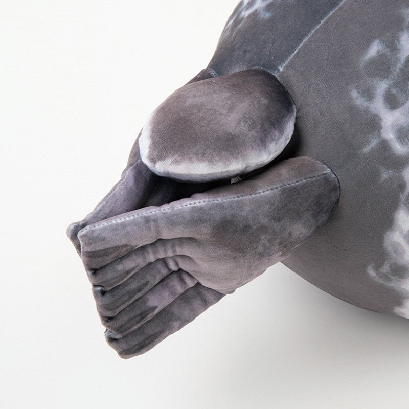 Seal Plush Cushion – Cute Stuffed Animal Pillow in Grey or White