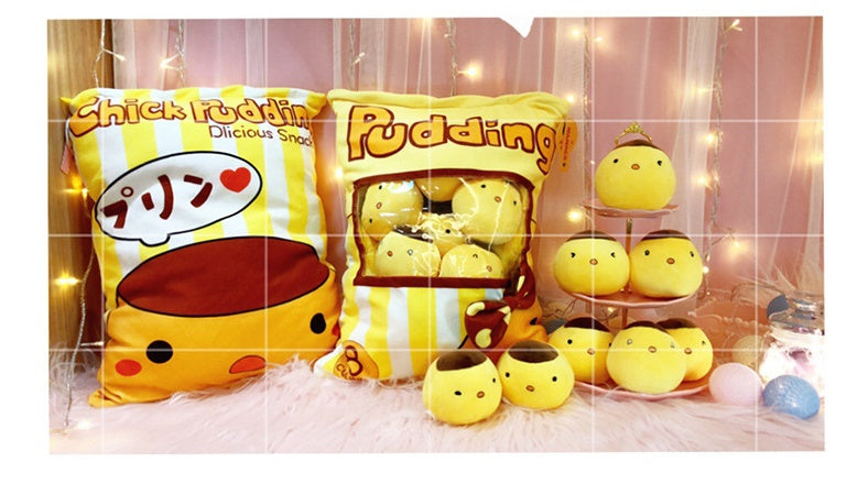 Snack Bag Plush Pillow – Large Stuffed Cushion with 8 Mini Plush Toys