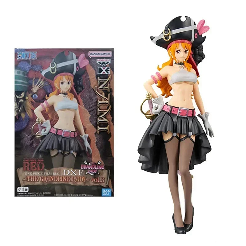 One Piece Nami Figure – 19 cm Film Red Black Outfit PVC Anime Collectible Statue Model Toy