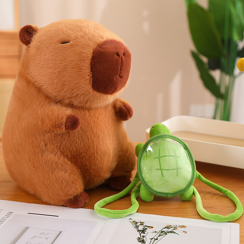 Capybara Plush Toy – Buddha Style Sitting Stuffed Animal Doll