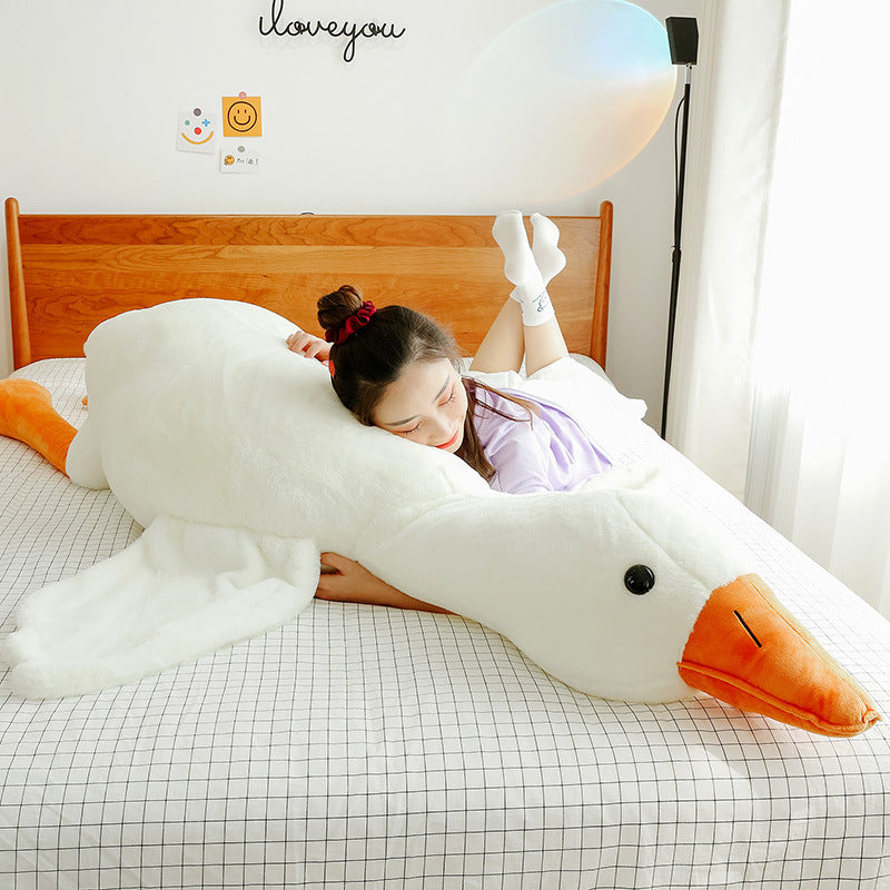 Giant White Goose Plush Pillow – Soft Stuffed Animal Toy