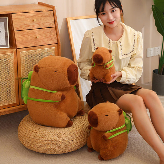 Capybara Plush Toy – Buddha Style Sitting Stuffed Animal Doll