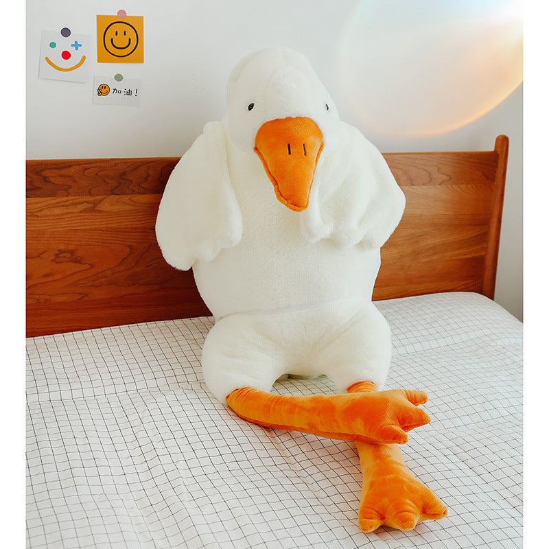Giant White Goose Plush Pillow – Soft Stuffed Animal Toy