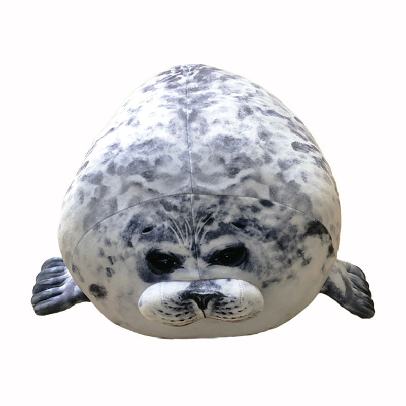 Seal Plush Cushion – Cute Stuffed Animal Pillow in Grey or White