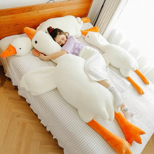Giant White Goose Plush Pillow – Soft Stuffed Animal Toy