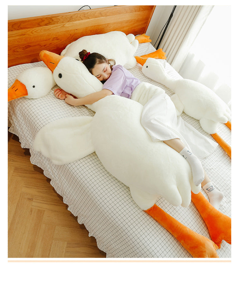 Giant White Goose Plush Pillow – Soft Stuffed Animal Toy