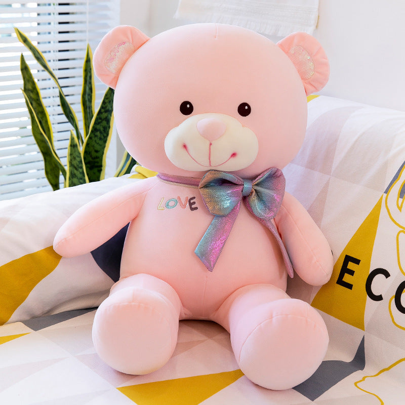 Cartoon Bow Big Bear Plush Toy – Soft & Cuddly Teddy Bear