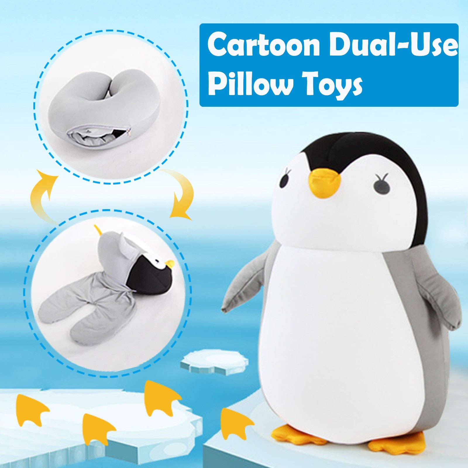 Penguin U-Shaped Neck Pillow – Soft Travel & Nap Pillow
