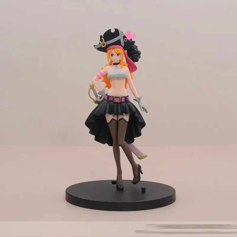One Piece Nami Figure – 19 cm Film Red Black Outfit PVC Anime Collectible Statue Model Toy