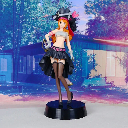 One Piece Nami Figure – 19 cm Film Red Black Outfit PVC Anime Collectible Statue Model Toy