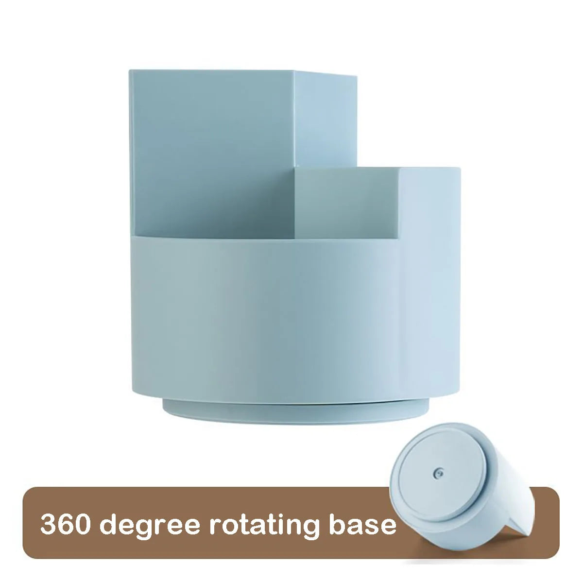 360° Rotating Desk Pencil Holder – Multi-Compartment Organizer for Office, School & Home Use