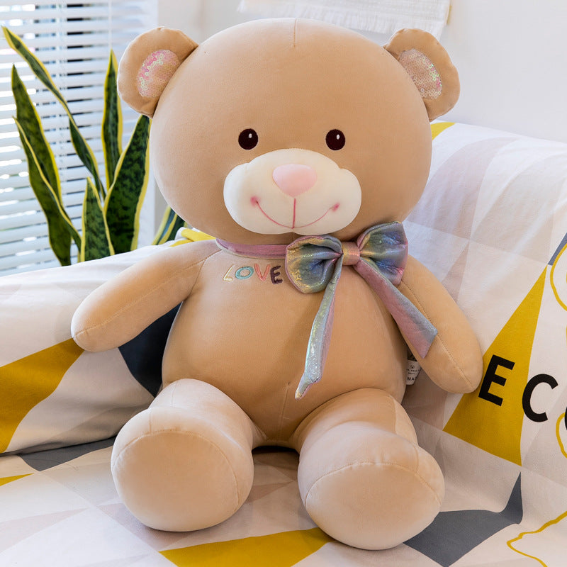 Cartoon Bow Big Bear Plush Toy – Soft & Cuddly Teddy Bear
