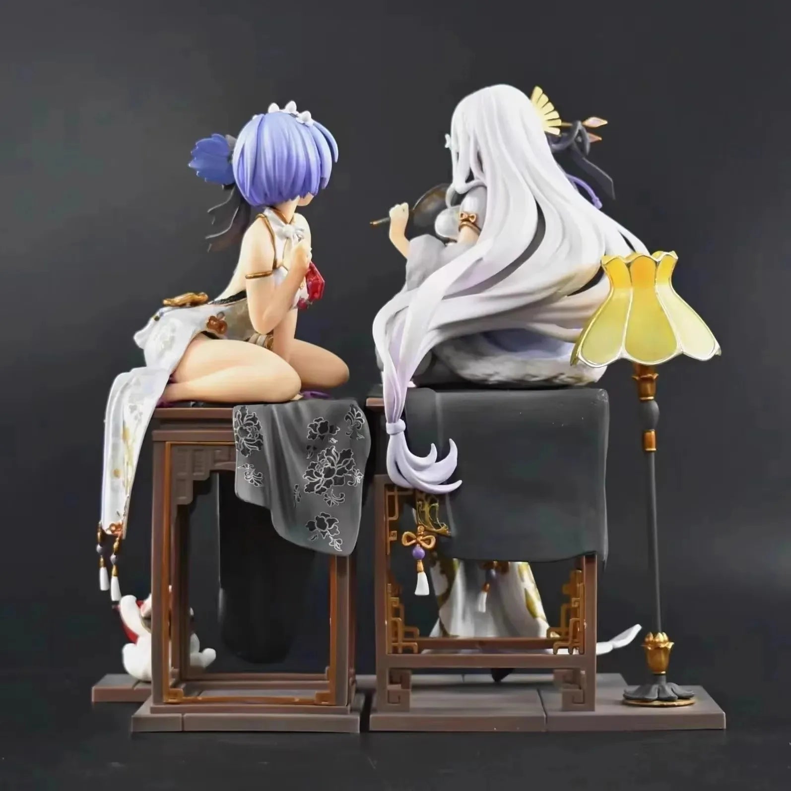 Re:Zero Emilia & Rem Figures – 23 cm Lolita Outfit PVC Anime Collectible Statue Models