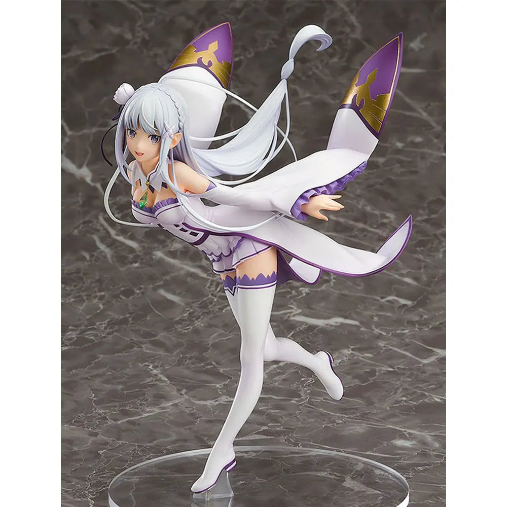 Re:Zero Emilia Figure – 25 cm Flying Pose PVC Anime Collectible Statue Model Toy