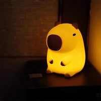 Cute Capybara Night Light – Rechargeable Silicone Touch Lamp for Kids & Home Décor | Dimmable, Portable & Adorably Giftable