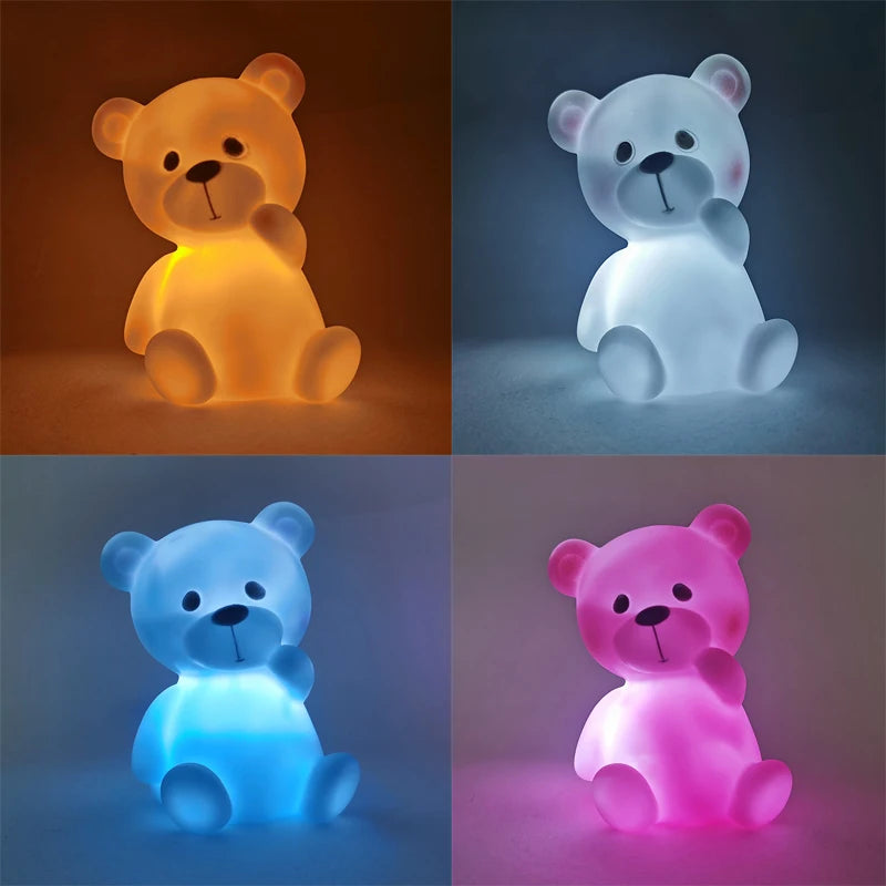 Cute Cartoon Night Light – Adorable LED Lamp in Bear, Cloud, Star, Moon & Ice Cream Designs