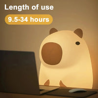 Cute Capybara Night Light – Rechargeable Silicone Touch Lamp for Kids & Home Décor | Dimmable, Portable & Adorably Giftable