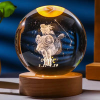 12 Constellation Crystal Ball with LED Office Decoration Sphere Stand Holder Laser Engraving Glass Ball Birthday Gift Souvenir