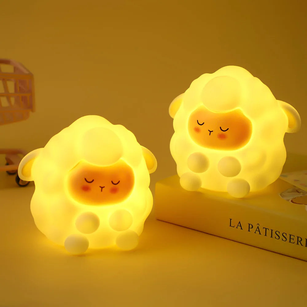 Adorable Rabbit Night Light – Soft Silicone Touch Lamp