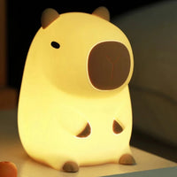 Cute Capybara Night Light – Rechargeable Silicone Touch Lamp for Kids & Home Décor | Dimmable, Portable & Adorably Giftable