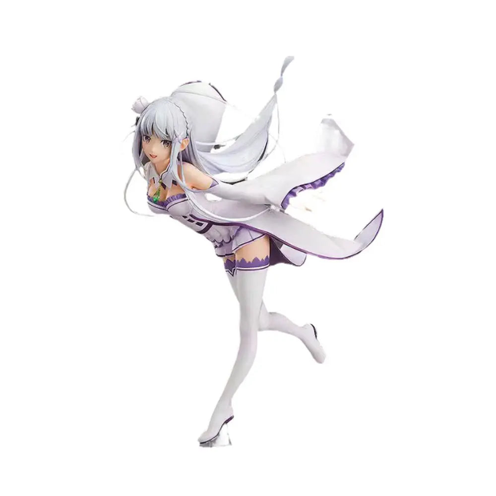 Re:Zero Emilia Figure – 25 cm Flying Pose PVC Anime Collectible Statue Model Toy
