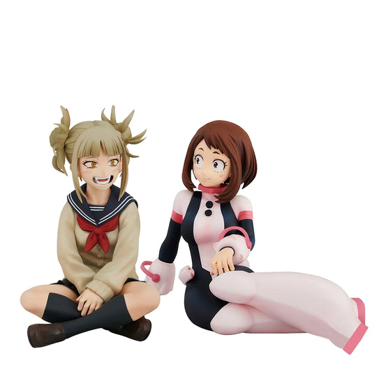 My Hero Academia Figures – 10 cm Toga Himiko & Uraraka Ochako PVC Anime Collectible Sitting Statue Models
