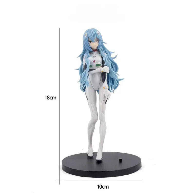 Neon Genesis Evangelion Figures – 18 cm Rei Ayanami & Asuka PVC Anime Collectible Statue Model Toys