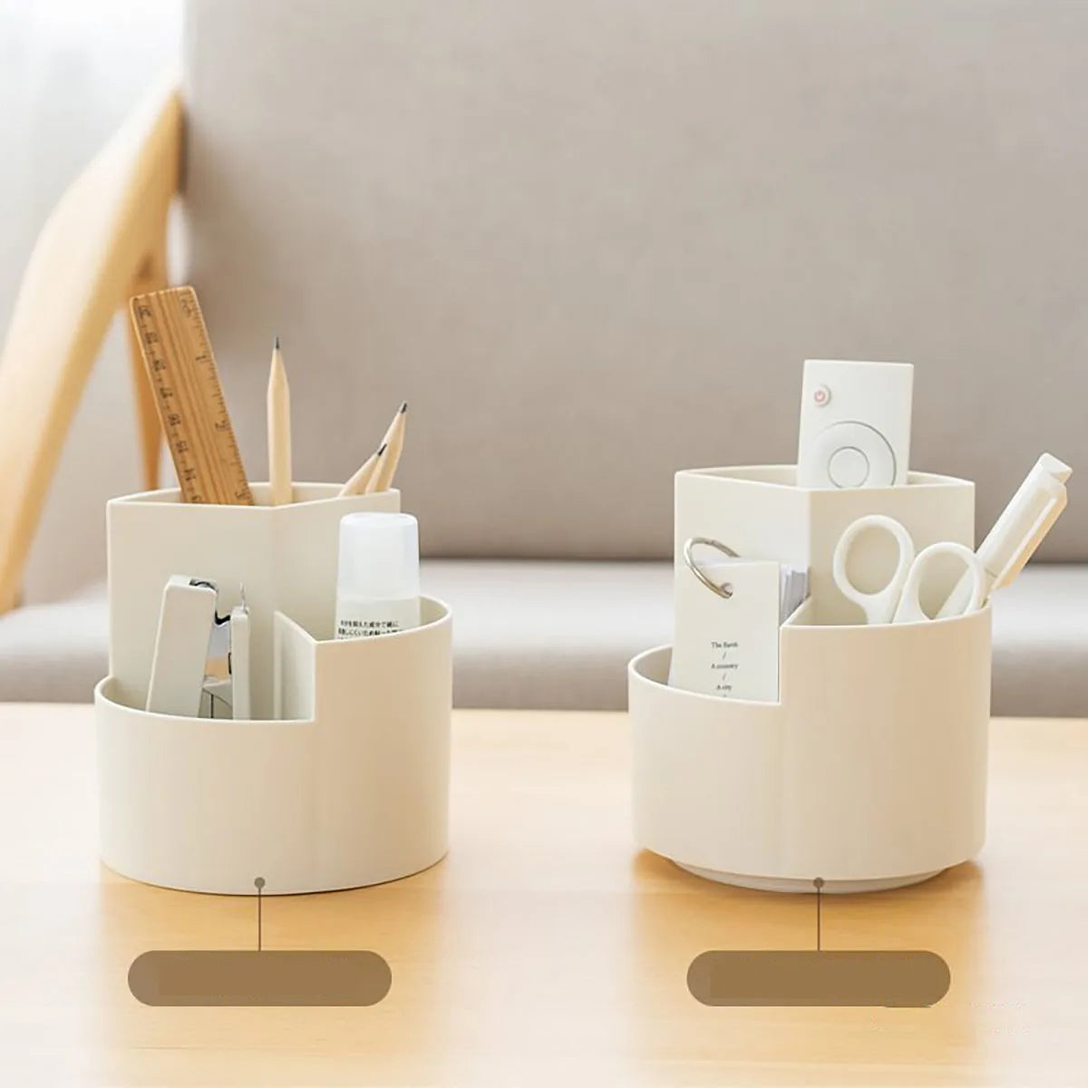360° Rotating Desk Pencil Holder – Multi-Compartment Organizer for Office, School & Home Use