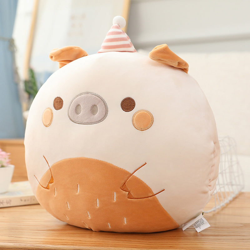 Cartoon Animal Hand Warmer Plush Pillow – Dinosaur, Pig, Bear & Penguin