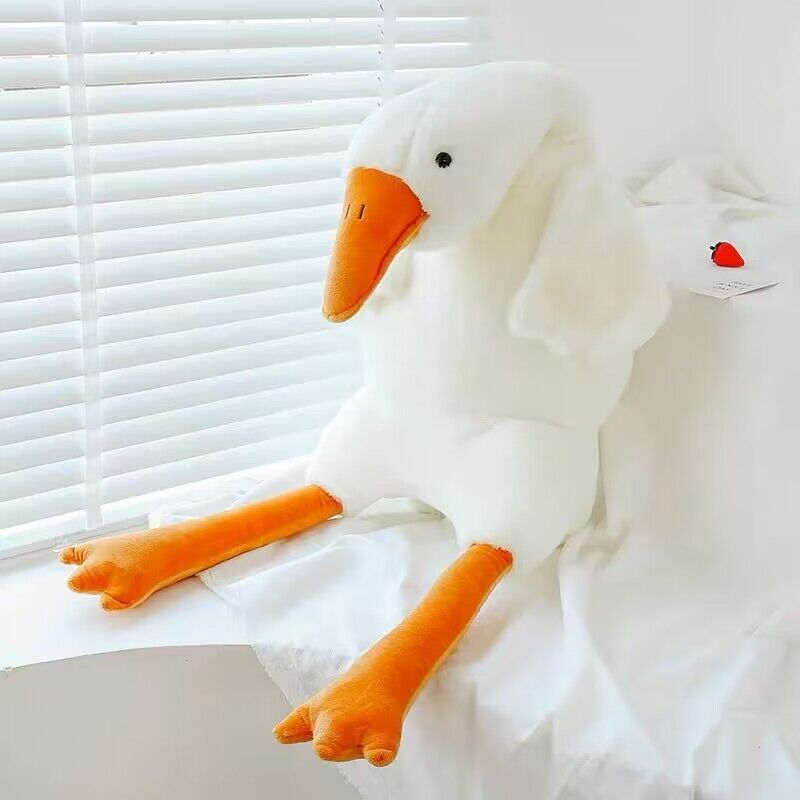 Giant White Goose Plush Pillow – Soft Stuffed Animal Toy
