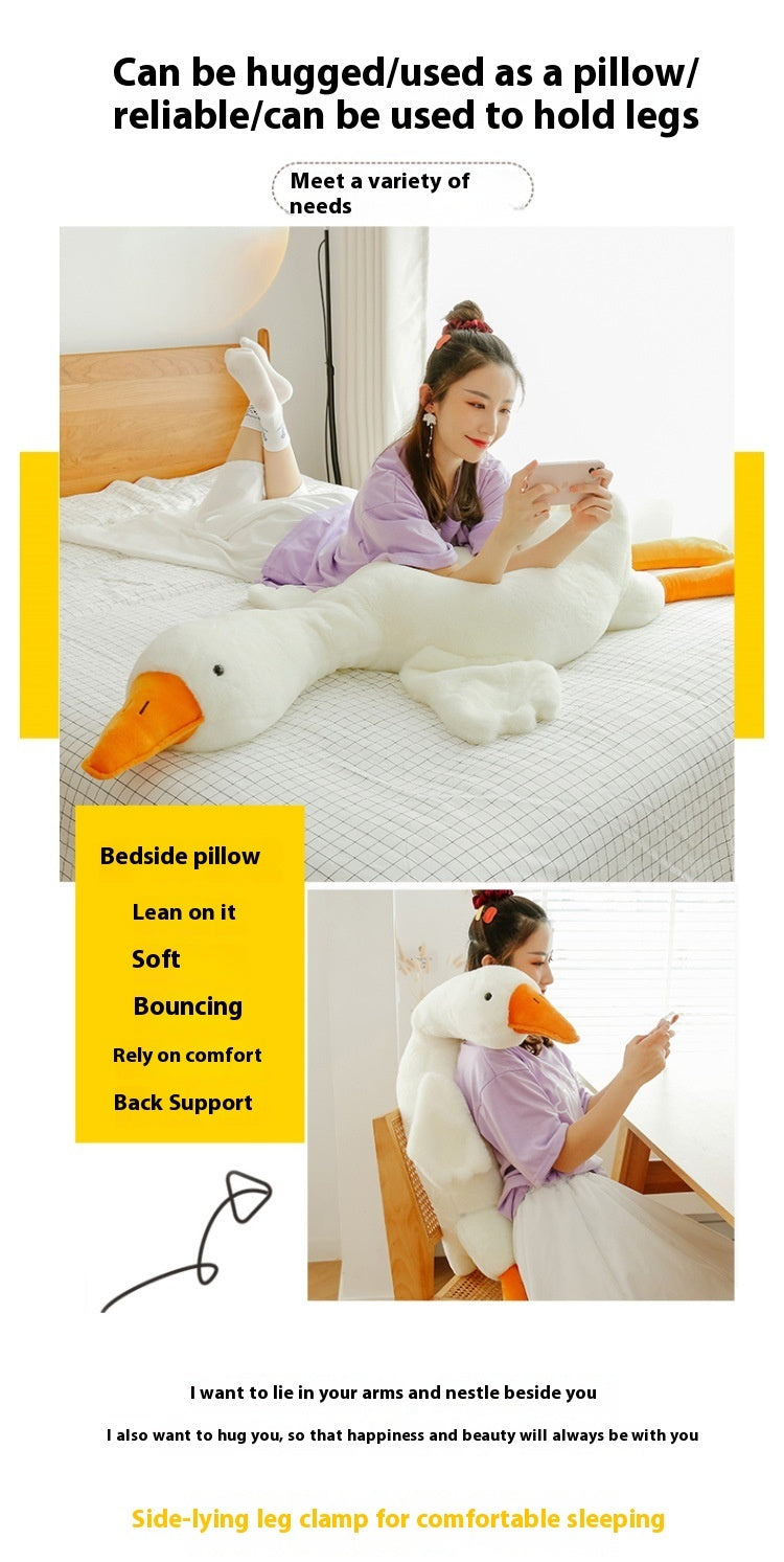 Giant White Goose Plush Pillow – Soft Stuffed Animal Toy