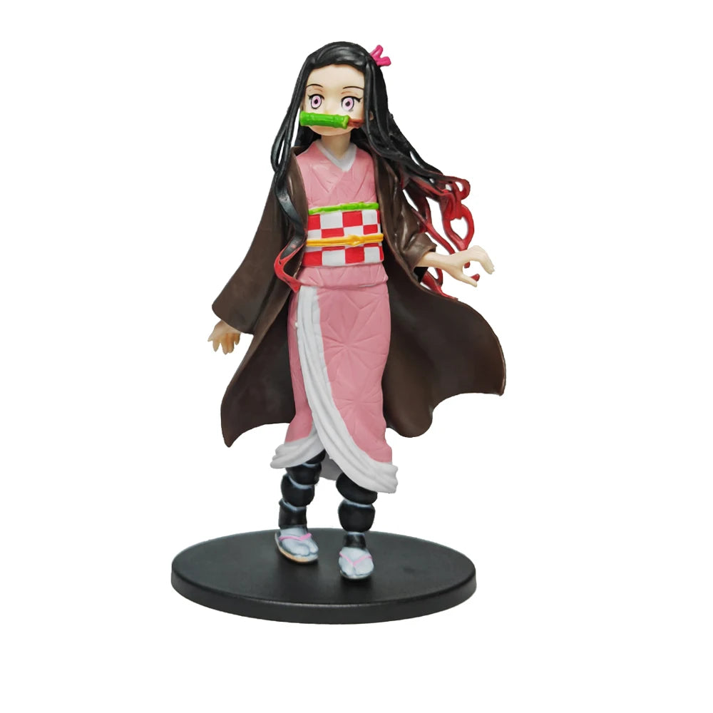 Demon Slayer Anime Figures – 14 cm Tanjiro, Nezuko, Zenitsu & Inosuke PVC Collectible Statues