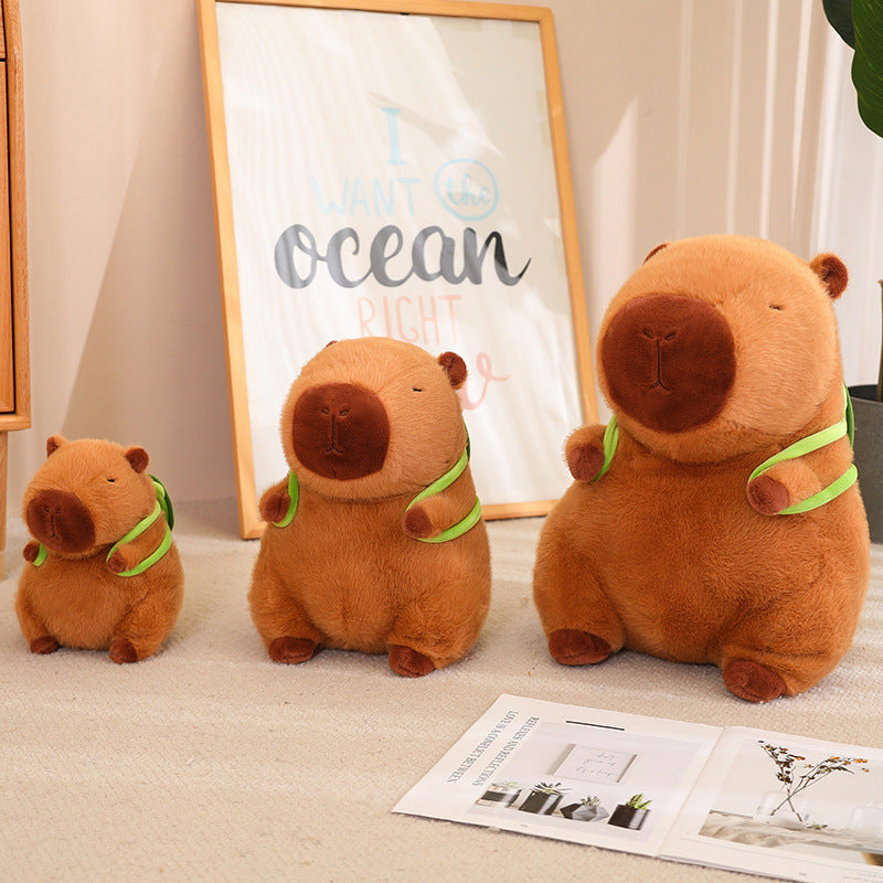 Capybara Plush Toy – Buddha Style Sitting Stuffed Animal Doll