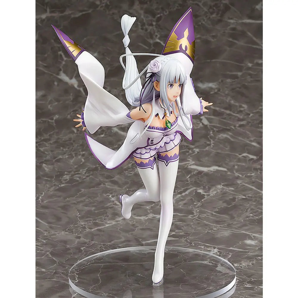Re:Zero Emilia Figure – 25 cm Flying Pose PVC Anime Collectible Statue Model Toy
