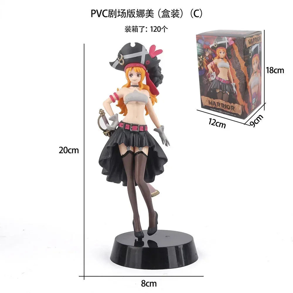 One Piece Nami Figure – 19 cm Film Red Black Outfit PVC Anime Collectible Statue Model Toy