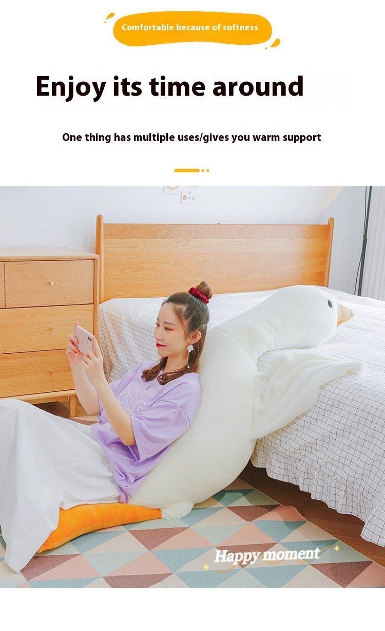 Giant White Goose Plush Pillow – Soft Stuffed Animal Toy