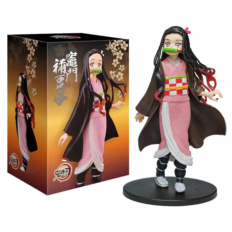 Demon Slayer Anime Figures – 14 cm Tanjiro, Nezuko, Zenitsu & Inosuke PVC Collectible Statues