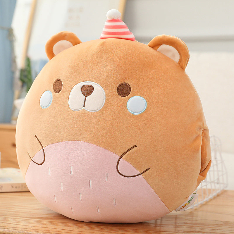 Cartoon Animal Hand Warmer Plush Pillow – Dinosaur, Pig, Bear & Penguin